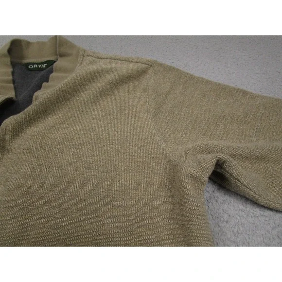 Orvis Jacket Mens Medium Brown Full Zip Pockets Cotton Blend - Picture 2 of 9